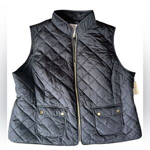 St. John's Bay Black Vest with Gold Zipper NWT